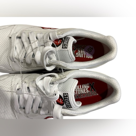 Skechers White Sneakers with Classic Design and Iconic Rolling Stones Logo 10.5 - Picture 2 of 10